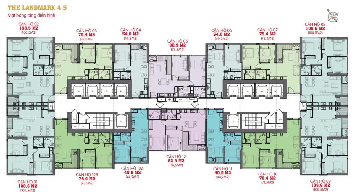 Mặt bằng Landmark 4 Vinhomes Central Park
