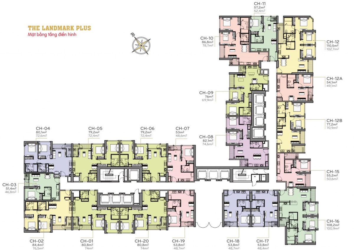 Mặt bằng Landmark Plus Vinhomes Central Park