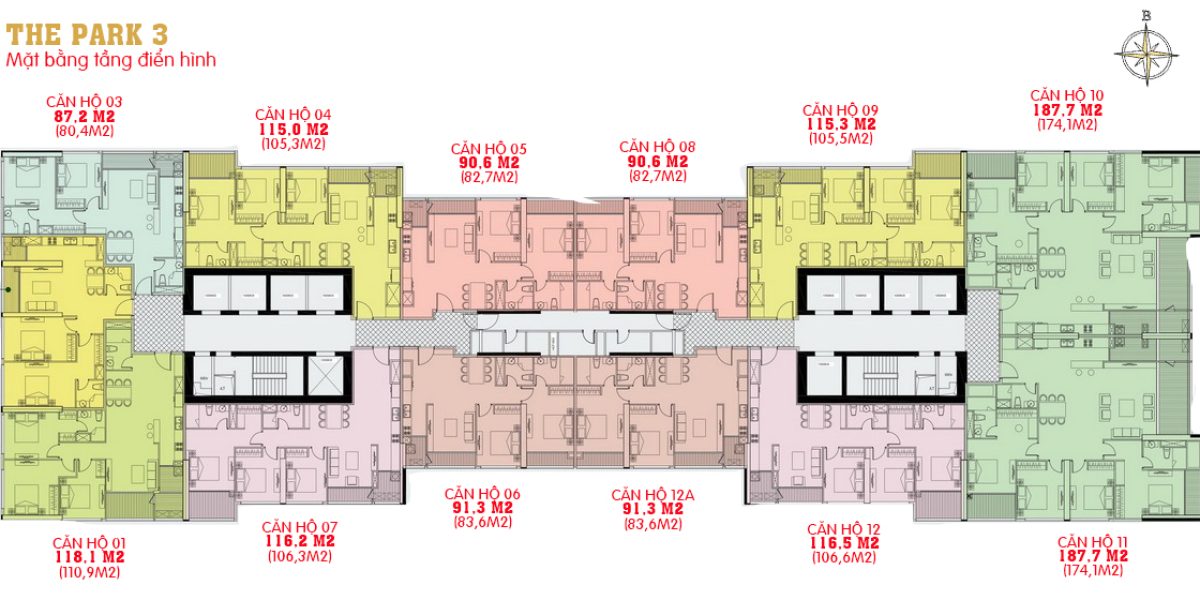 Mặt bằng Park 3 Vinhomes Central Park