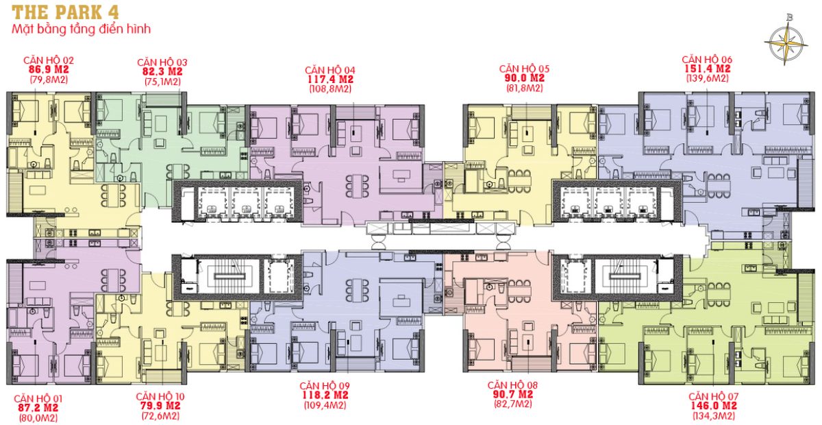 Mặt bằng Park 4 Vinhomes Central Park